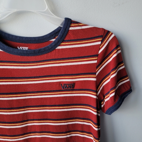 Vans Striped Crewneck Short Sleeve Shirt Size Medium - Picture 5 of 13